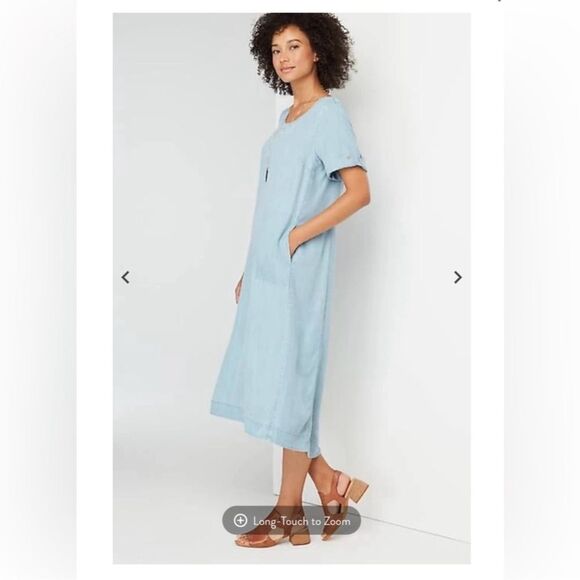 J.jill denim indigo how-low dress size MP - Picture 6 of 13